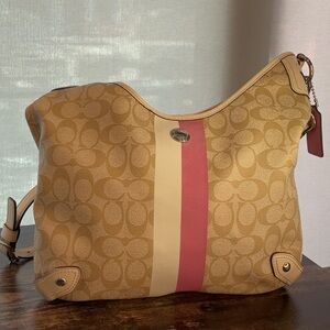 Vintage Pink Cream Coach Shoulder Purse